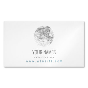 Magnétique Carte de visite magnétique: CARTE MONDIALE ANTIQU