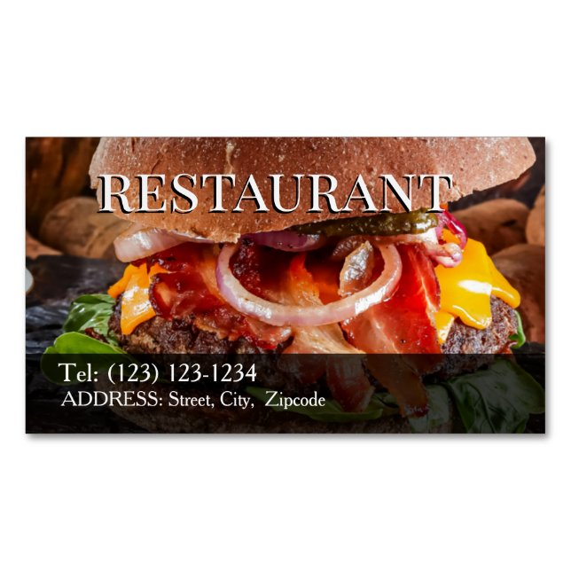 Magnétique carte de visite modifiable de restaurant (devant)