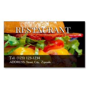 Magnétique carte de visite modifiable de restaurant