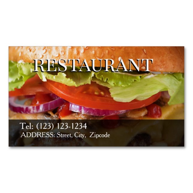 Magnétique carte de visite modifiable de restaurant (devant)