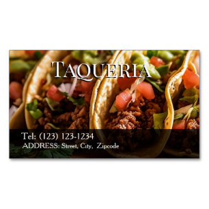 Magnétique carte de visite modifiable de taqueria