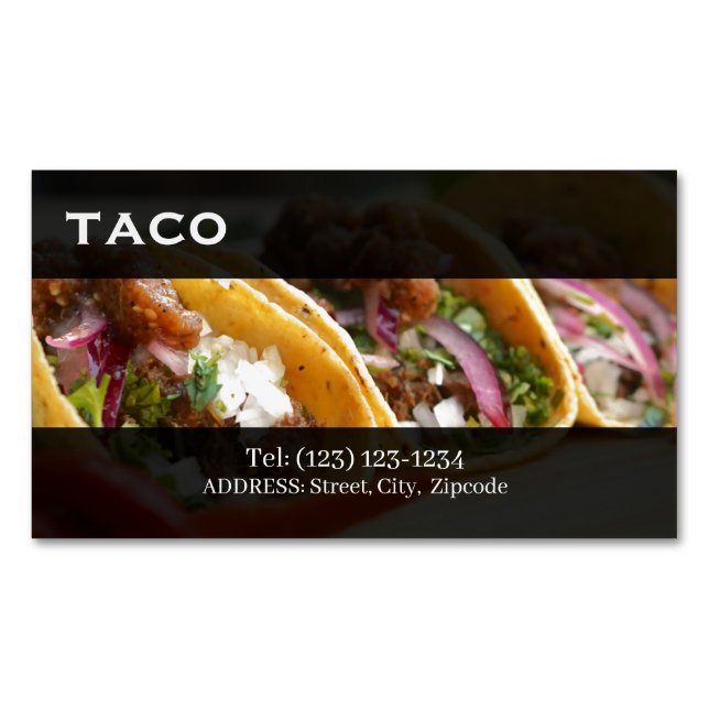 Magnétique carte de visite modifiable services de taqueria (devant)