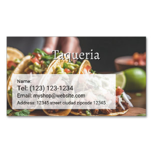 Magnétique carte de visite modifiable services de taqueria