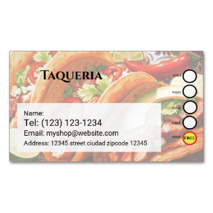 Magnétique carte de visite modifiable services TAQUERIA