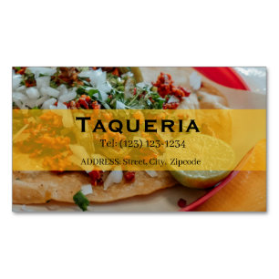 Magnétique carte de visite modifiable services TAQUERIA