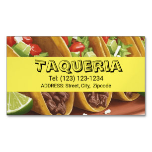 Magnétique carte de visite modifiable services TAQUERIA