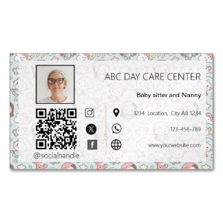 Magnétique Carte de visite professionnelle avec photo personn