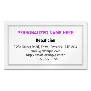 Magnétique Carte de visite propre et minimisé d'esthéticien