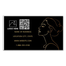 Carte de visite QR Code Luxe Ligne d'Art en Or