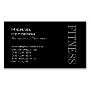 Magnétique Carte de visite sportif tendance Grey Black Fitnes