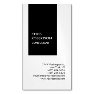 Magnétique Carte de visite unique vertical noir noir tendance