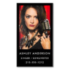 Chanteur musicien Promo Carte de visite photo Blk