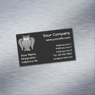 Magnétique Chouette dont vous avez besoin Carte de visite mag