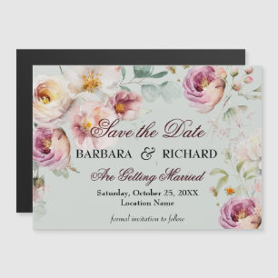 *Magnétique Élégant Floral Mariage Enregistrer la 