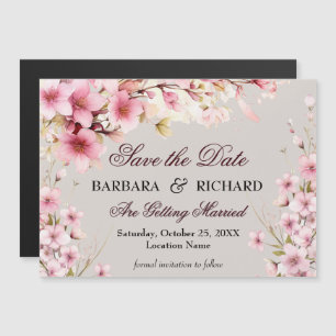 Magnétique Élégant Floral Mariage Enregistrez la D