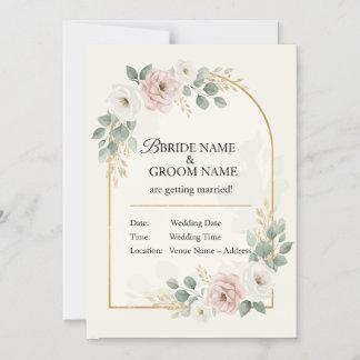 Magnétique Elegant Romantic Wedding Invitation  Minimal Mode