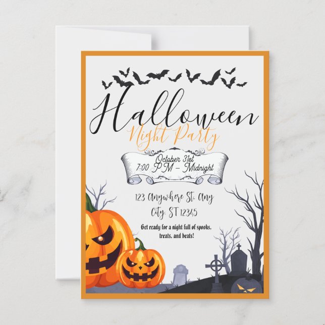 Magnétique Halloween Night Party Invitation (Recto)