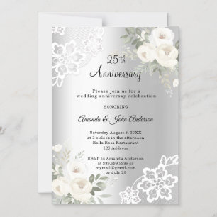 Magnétique Invitation d'anniversaire de mariage de 25 ans à m