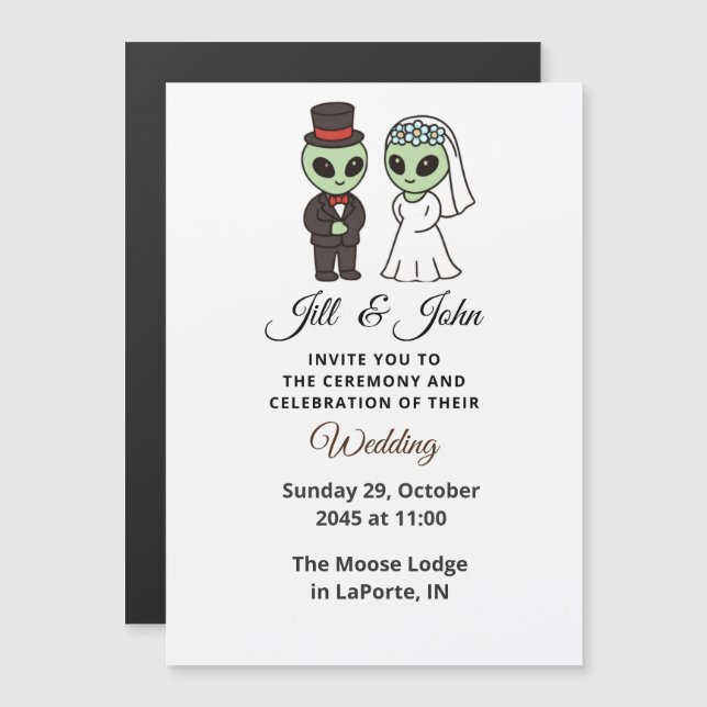 Magnétique Invitation de cérémonie de mariage formelle d'alie (Devant / Derrière)