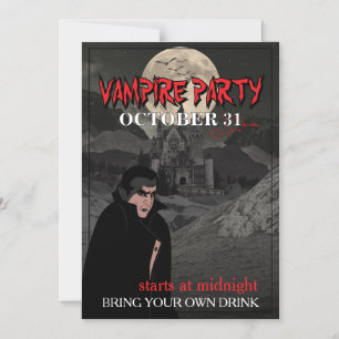 Magnétique Invitation de fête de vampire Texte personnalisé