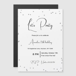 Magnétique Invitation de fête entièrement personnalisable ave