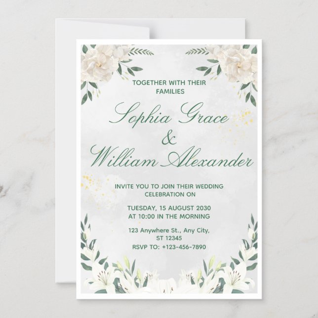 Magnétique Invitation de mariage élégante minimale (Recto)