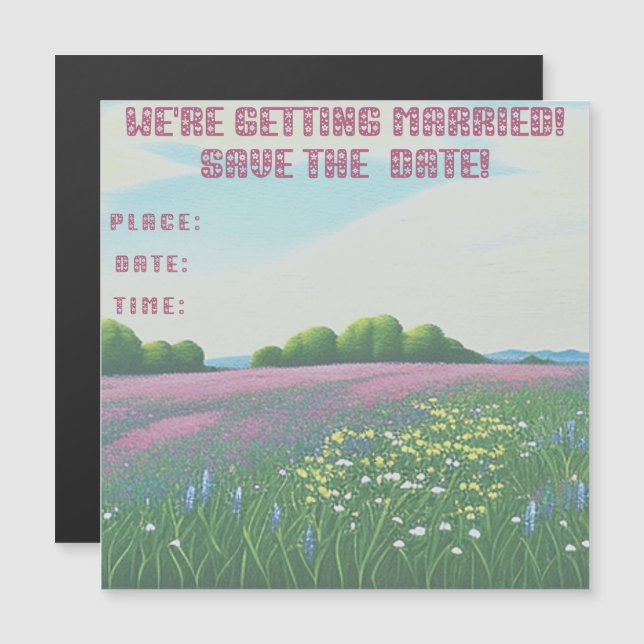 Magnétique Invitation de peinture Mariage fleur sauvage (Devant / Derrière)