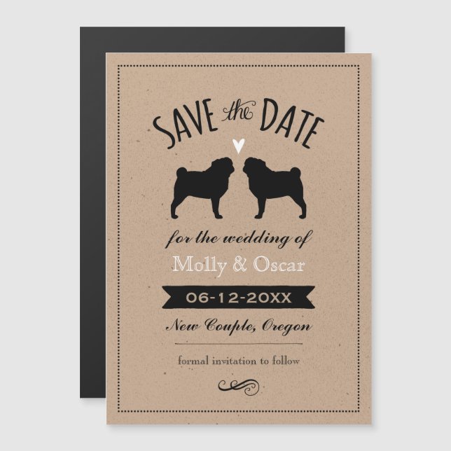 Magnétique Invitation de sauvegarde de la date de mariage de  (Devant / Derrière)