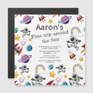 Magnétique Invitation du premier anniversaire de l'astronaute