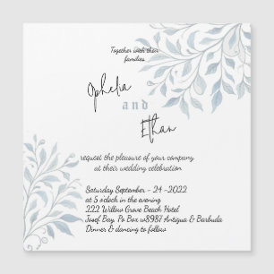 Magnétique Invitation Florale Française Simple