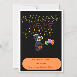 Magnétique Invitation modifiable pour une fête d'Halloween mi