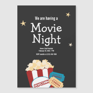 Magnétique Invitation pour une soirée cinéma vintage cool ave