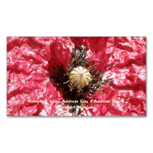 Magnétique Joli Rouge Poppy Flower Macro Carte de visite pers