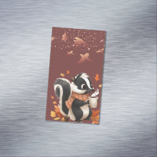 Magnétique Jolie carte de visite pliée de Skunk d'Automne - A