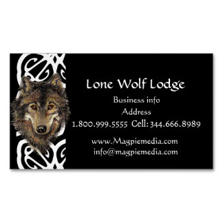 Magnétique Lone Wolf Lodge Carte de visite personnalisé