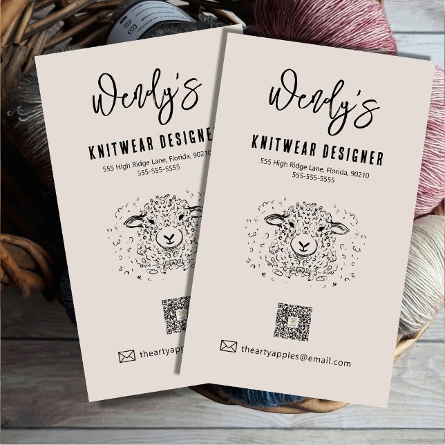 Magnétique Magnat de laine Carte de visite - Knit personnalis (Créateur téléchargé)