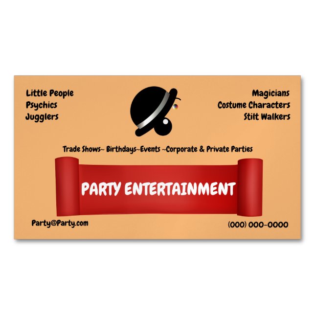 Magnétique Modèle Pour Carte de visite Entertainment (devant)