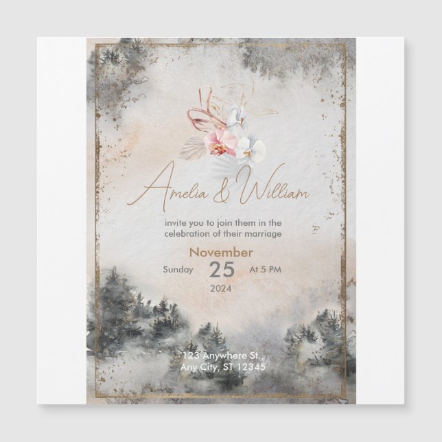Magnétique November Wedding Invitation (Devant)