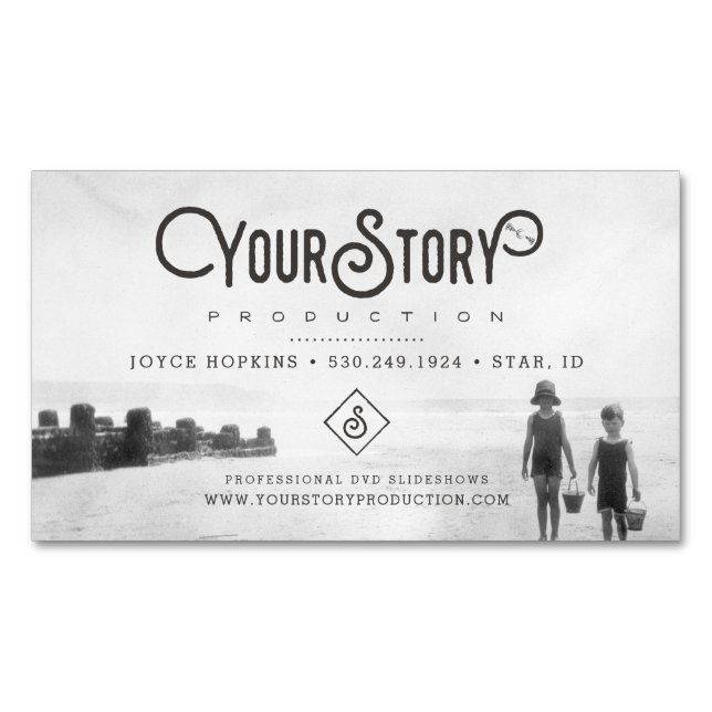 Magnétique Photo d'enfants de cru du CARTE DE VISITE | (devant)