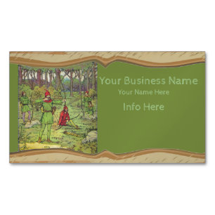 Magnétique Robin des Bois dans la forêt Carte de visite magné