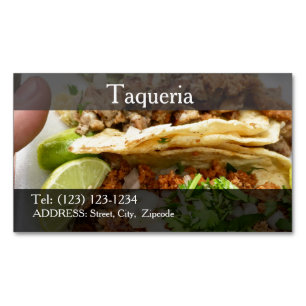 Magnétique services de taqueria carte de visite modifiable