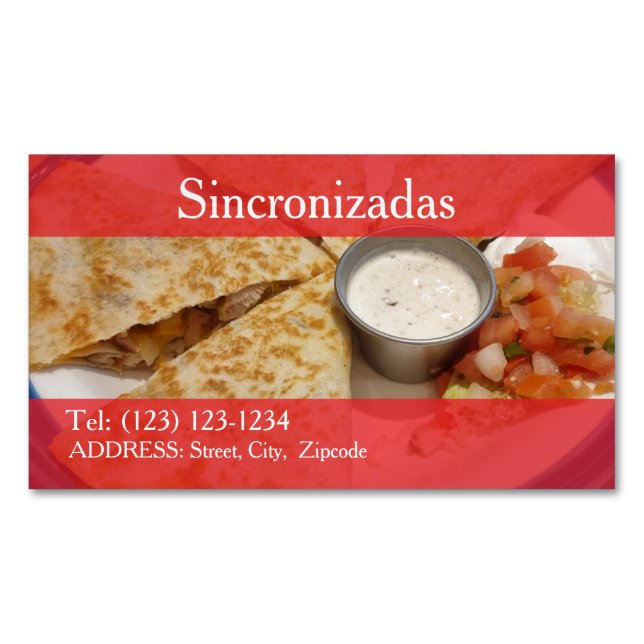 Magnétique services de taqueria carte de visite modifiable (devant)