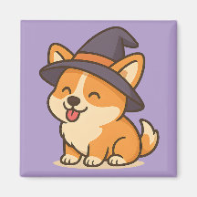 Magnets Corgi Witch | Décor Cuisine Magique