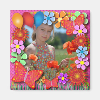 Magnets d'anniversaire : 003 Papillons et fleurs