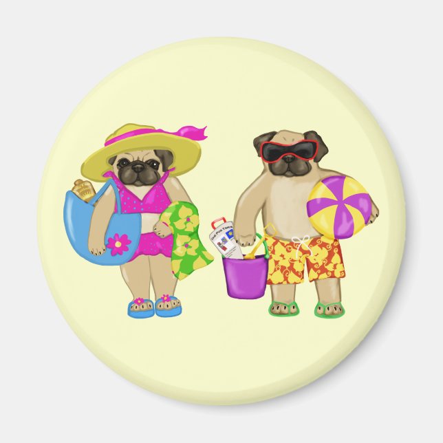 Magnets de Carlins de plage personnalisables (Devant)