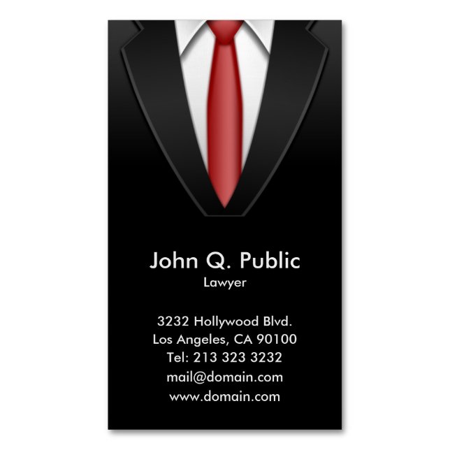 Magnets de Carte de visite Black Suit (devant Vertical)