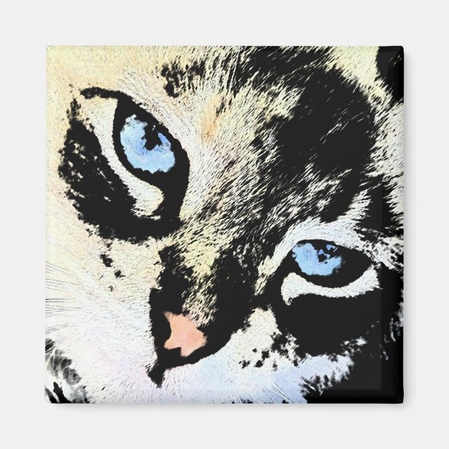 Magnets de chats en encre (Devant)