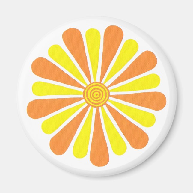 Magnets de fleurs de soleil orange et jaune (Devant)
