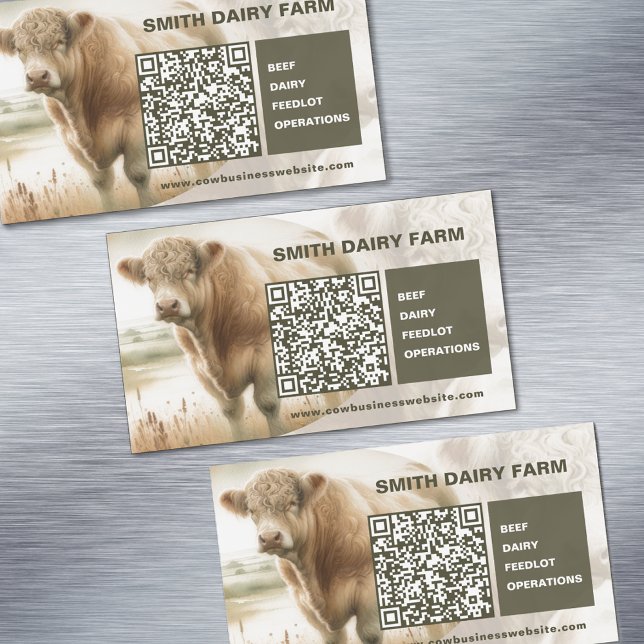 Magnets de la carte de code QR pour vache Business (Cow Business QR Code Card Magnets)