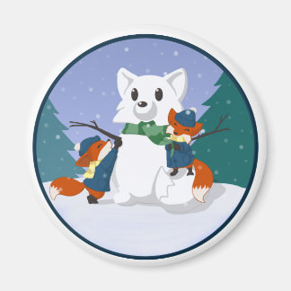Magnets de la Journée de la neige Kitsune